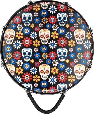 14\'\' Jumbo Djembe with Matching Synthetic Designer Head, Day of the Dead