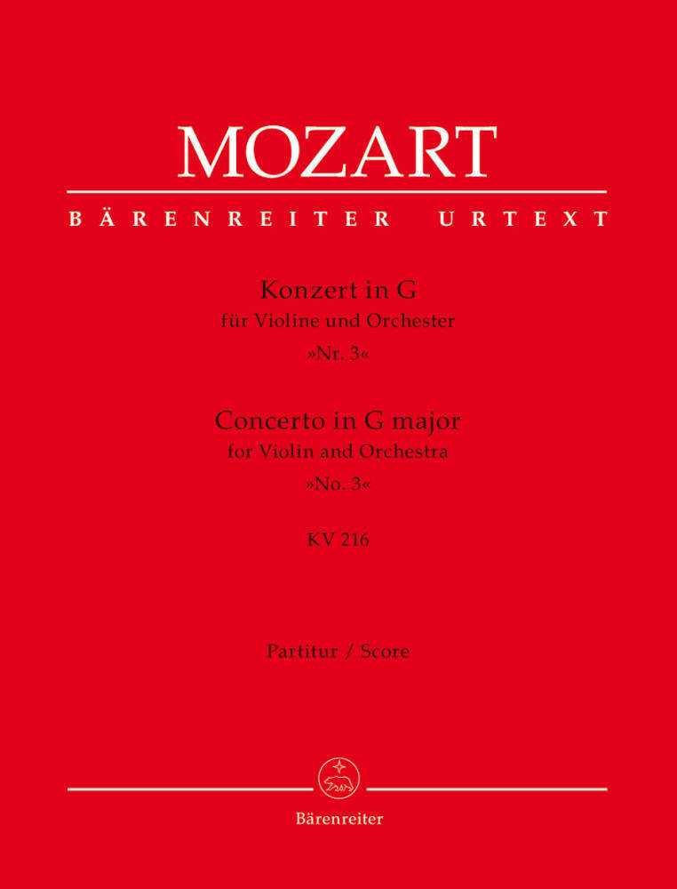 Concerto for Violin and Orchestra no. 3 G major K. 216 - Full Score