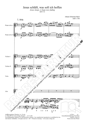 Jesus Schlaft, was soll ich hoffen, BWV 81 - Bach - Full Score