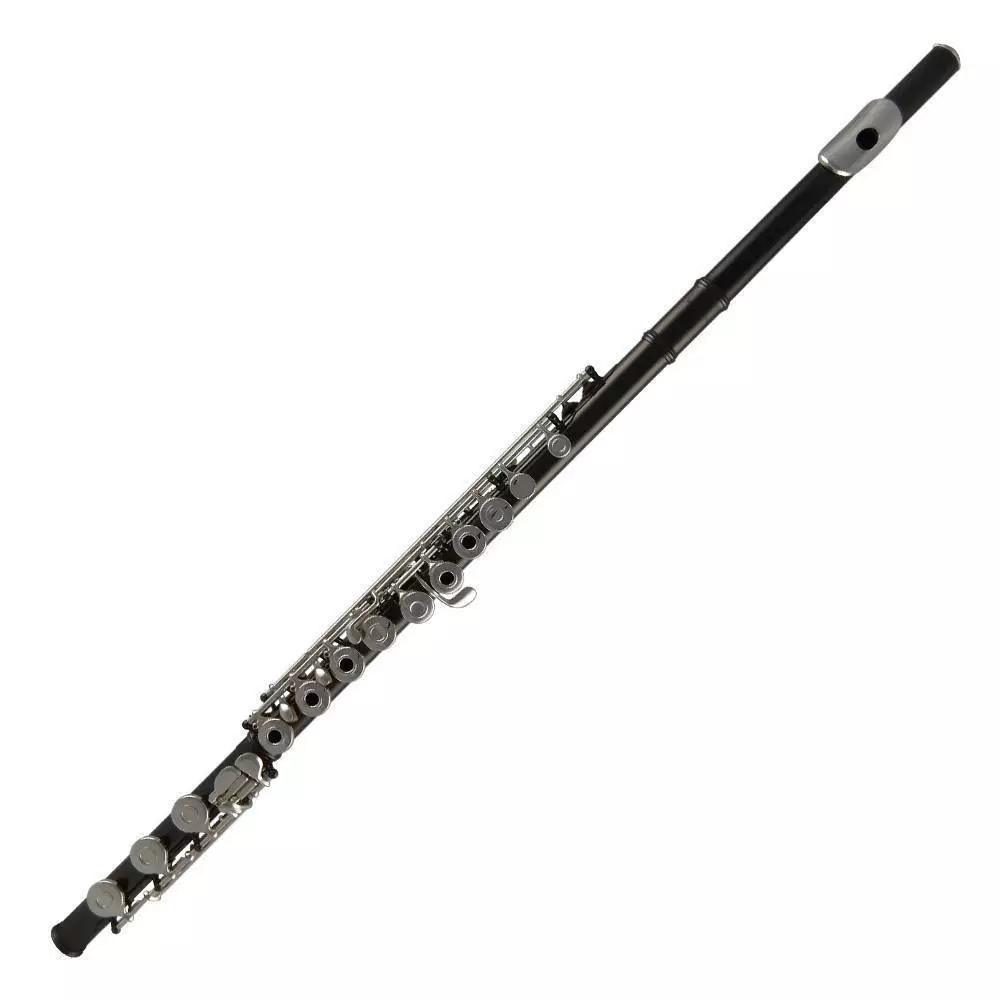 3OB-BLK - Flûte en nickel noir - Sol décalé - Plaque d\'embouchure en argent sterling