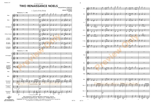 Two Renaissance Noels - Traditional/Rogers - Concert Band - Gr. 1