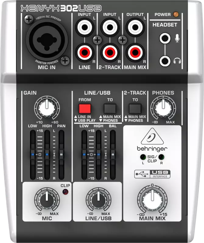 5 Input Mixer w/USB Audio Interface