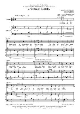 Christmas Lullaby - Rutter - SATB