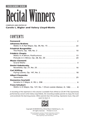 Recital Winners, Book 1 - Bigler/Lloyd-Watts - Piano - Book