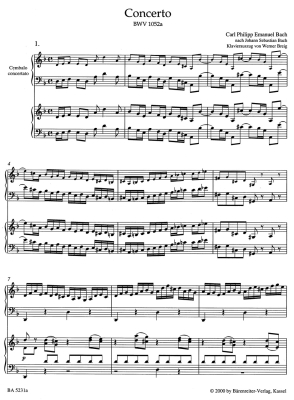 Concerto in D minor BWV 1052a - Bach - Piano Duet (2 Pianos, 4 Hands) - Book