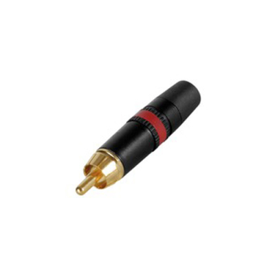 Yorkville Sound - Neutrik Premium Gold Tip RCA Plug - Black/Gold w/Red Stripe
