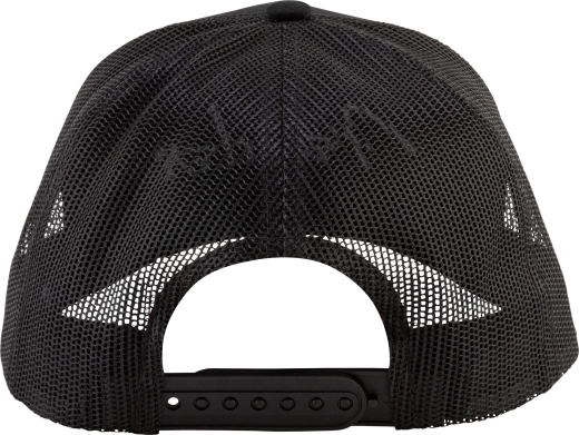 Fender Silver Thread Logo Snapback Trucker Hat, Black, One Size Fits Most