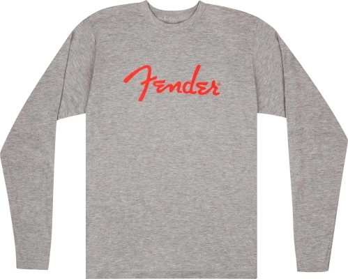 Fender - Fender Spaghetti Logo L/S T-Shirt, Heather Gray