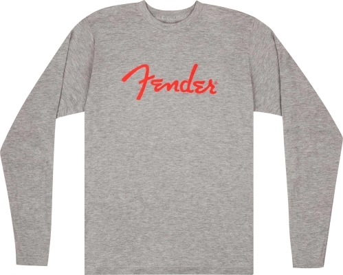 Fender - Fender Spaghetti Logo L/S T-Shirt, Heather Gray - XXL