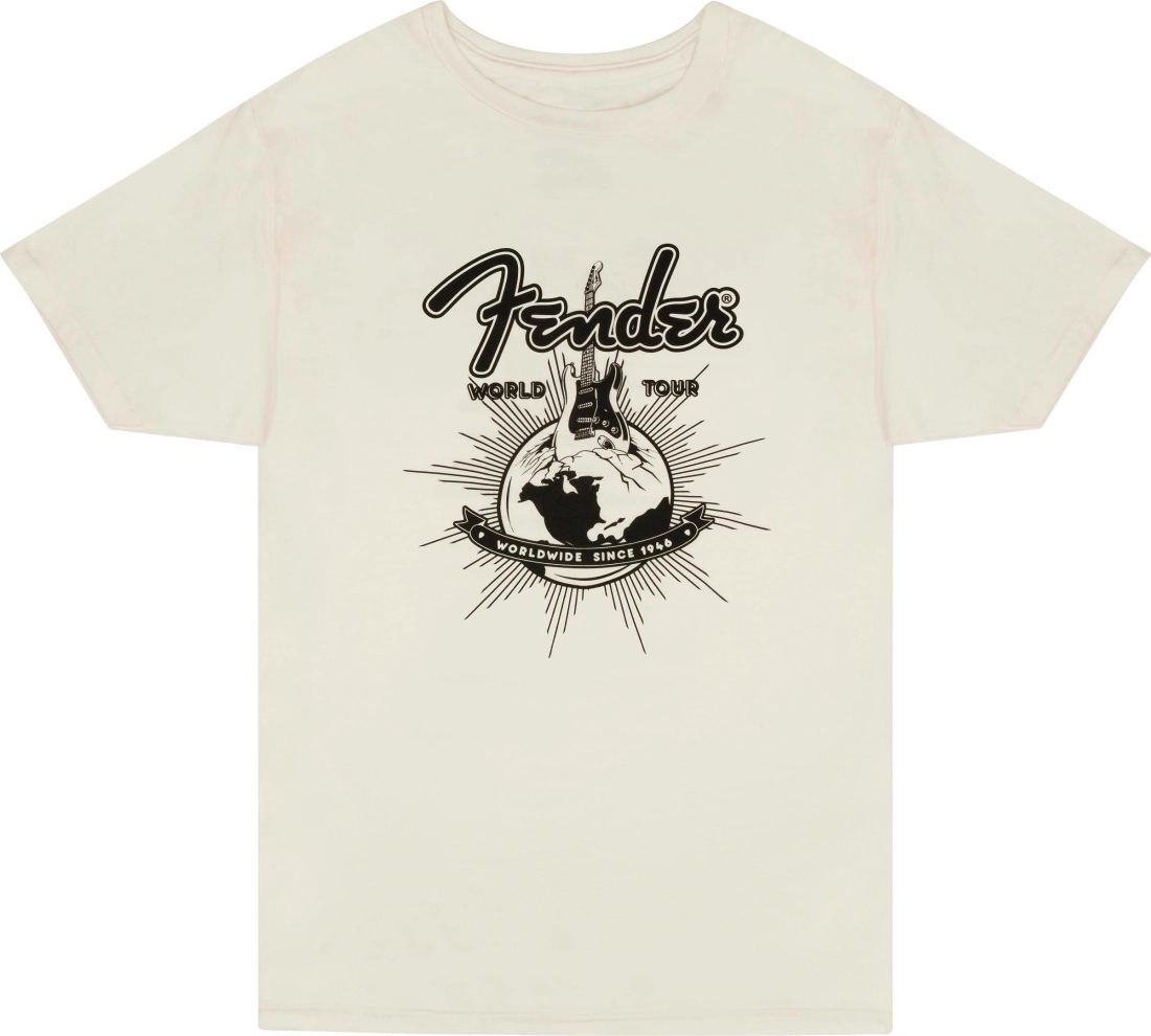 Fender World Tour T-Shirt, Vintage White - L