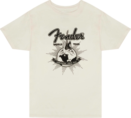 Fender - T-shirt Fender World Tour, blanc rtro (grand)