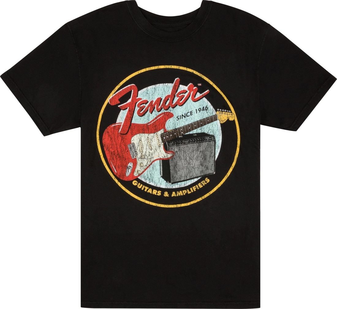 Fender 1946 Guitars & Amplifiers T-Shirt, Vintage Black - XXL