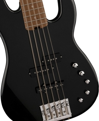 Pro-Mod San Dimas Bass PJ V, Caramelized Maple Fingerboard - Metallic Black