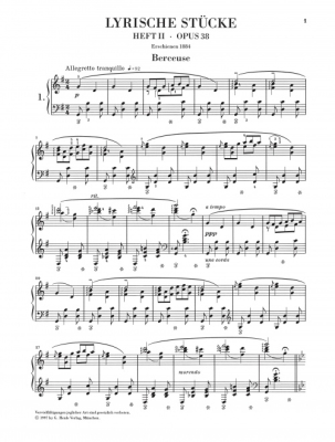 Lyric Pieces Volume II, op. 38 - Grieg /Heinemann /Einar Steen-Nokleberg - Piano - Book