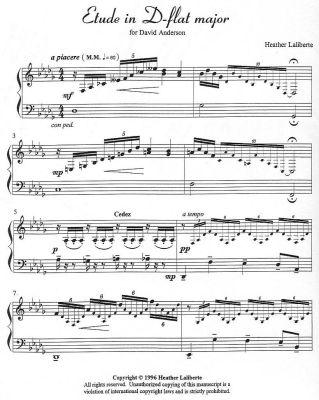 Etude in D Flat Major - Laliberte - Piano - Sheet Music
