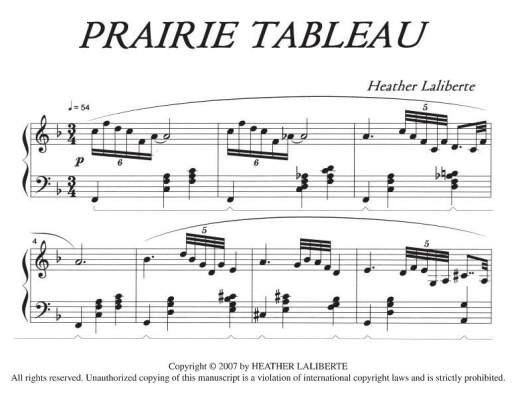Prairie Suite - Laliberte - Piano - Book