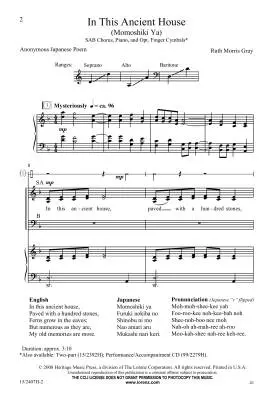 In This Ancient House (Momoshiki Ya) - Gray - SAB