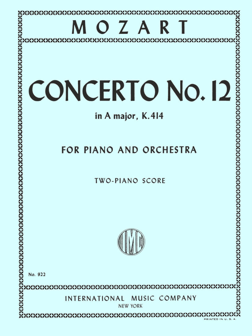 Concerto No. 12 in A major, K. 414 (K6. 385p) - Mozart/Gretchaninoff - Solo Piano/Piano Reduction (2 Pianos, 4 Hands) - Book