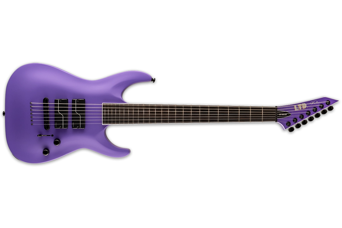 LTD Stephen Carpenter Seven String Baritone Guitar with Case - Purple Satin