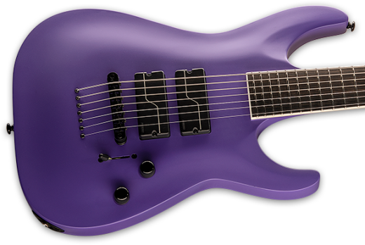 LTD Stephen Carpenter Seven String Baritone Guitar with Case - Purple Satin