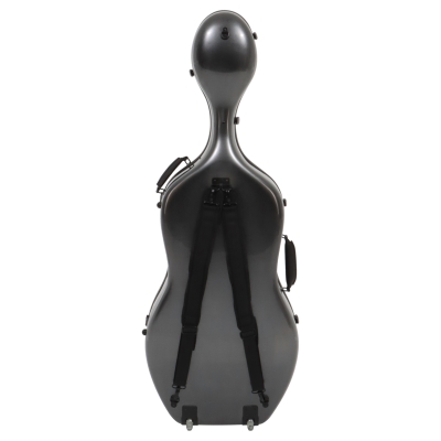 ABS Molded Cello Case with Wheels in Black Grid - 4/4