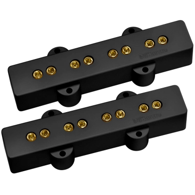 DiMarzio - Bass Model J Pickup Set - Black with Gold Poles