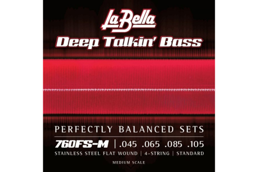 La Bella - 760FS-M Flat Wound Medium Scale 4-String Bass Set  (45-105)