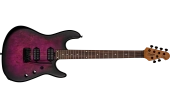 Sterling by Music Man - Richardson6 Cutlass Poplar Burl with Gigbag - Cosmic Purple Burst Satin