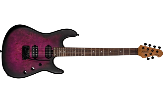 Sterling by Music Man - Richardson6 Cutlass Poplar Burl with Gigbag - Cosmic Purple Burst Satin