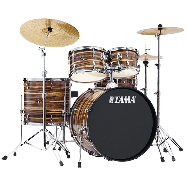 Imperialstar 5-Piece Drumkit (20,10,12,14,SD) with Hardware and Cymbals - Coffee Teak Wrap