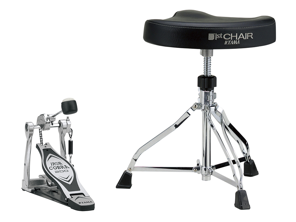 Hardware Pack with Iron Cobra 200 and 1st Chair Saddle-Type Drum Throne