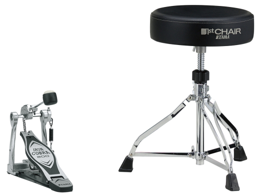 Tama - Hardware Pack with Iron Cobra Pedal and 1st Chair Round Seat Drum Throne