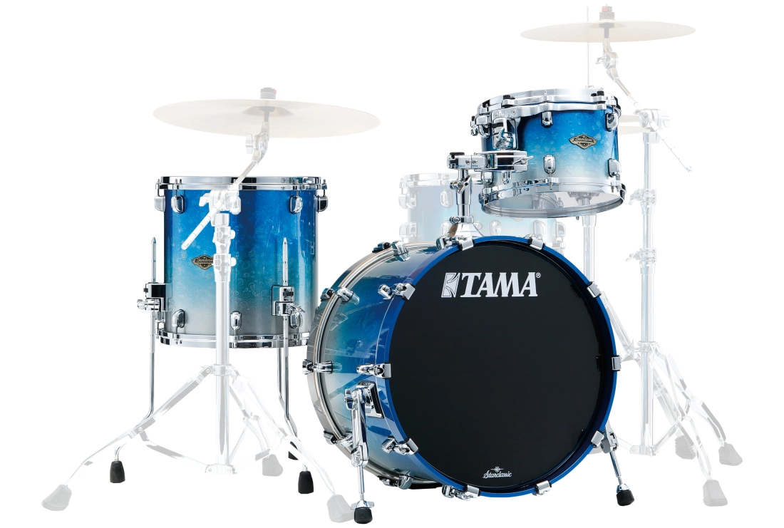 Starclassic Walnut/Birch 3-Piece Shell Pack (20,12,14) - Molten Blue Ice Fade