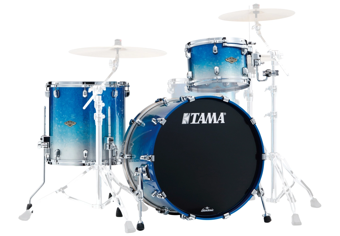 Starclassic Walnut/Birch 3-Piece Shell Pack (22,12,16) - Molten Blue Ice Fade