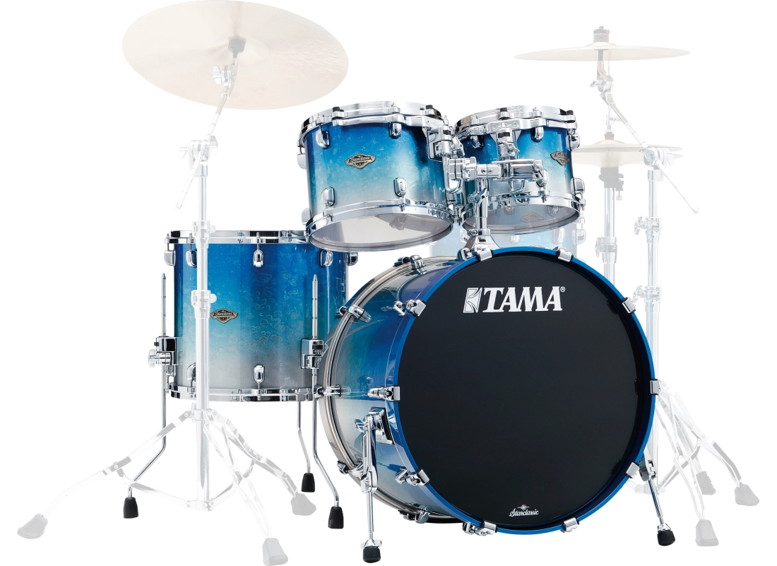 Starclassic Walnut/Birch 4-Piece Shell Pack (22,10,12,16) - Molten Blue Ice Fade