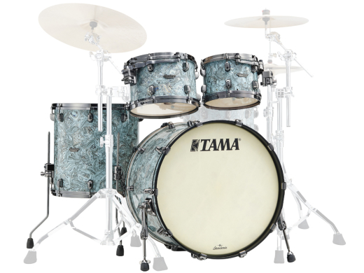 Starclassic Maple 4-Piece Shell Pack (22,10,12,16) with Black Nickel Shell Hardware - Sky Blue Swirl
