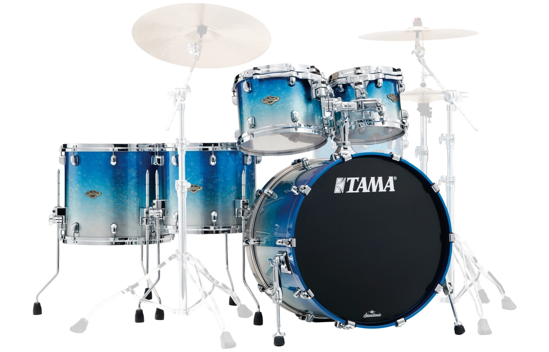 Starclassic Walnut/Birch 5-Piece Shell Pack (22,10,12,14,16) - Molten Blue Ice Fade