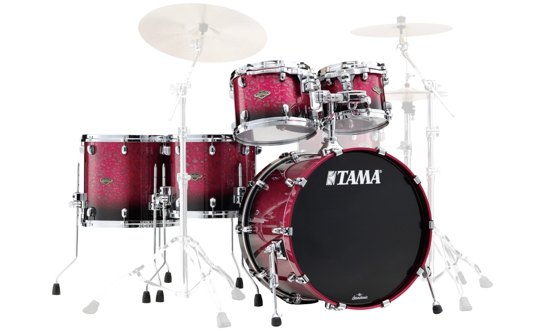 Starclassic Walnut/Birch 5-Piece Shell Pack (22,10,12,14,16) - Molten Dark Raspberry Fade