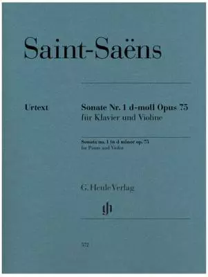 G. Henle Verlag - Sonata No. 1 in D minor, Op. 75 - Saint-Saens - Violin/Piano