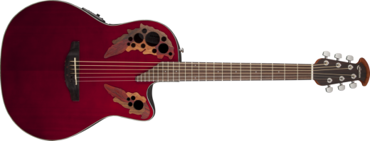 Ovation - Celebrity Elite Mid Depth Acoustic/Electric - Ruby Red