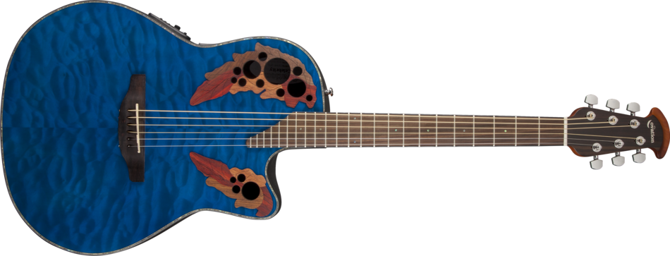 Celebrity Elite+ Mid Depth Acoustic/Electric - Trans Blue Quilted Maple