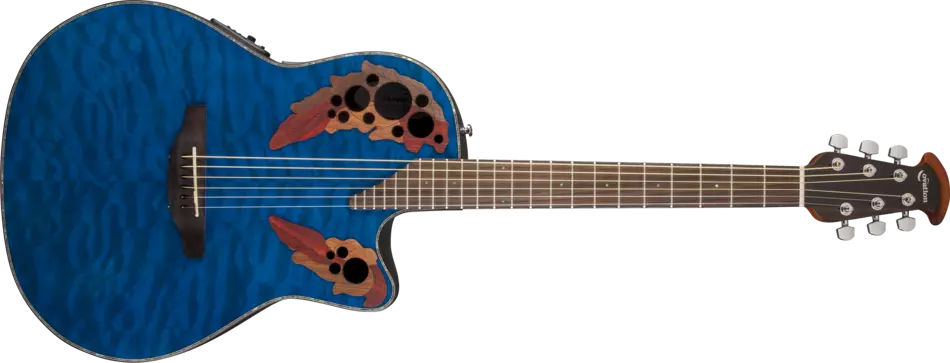 Celebrity Elite+ Mid Depth Acoustic/Electric - Trans Blue Quilted Maple