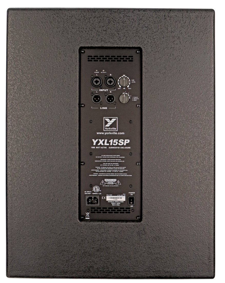 Yorkville YXL 15 Inch 1000 Watt Powered Subwoofer Long & McQuade