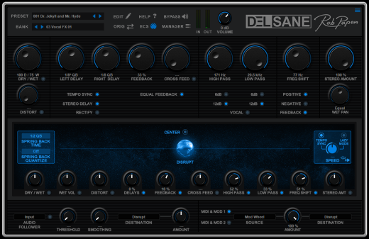 DelSane Virtual Stereo Tape Delay with Disrupt Sphere - Download