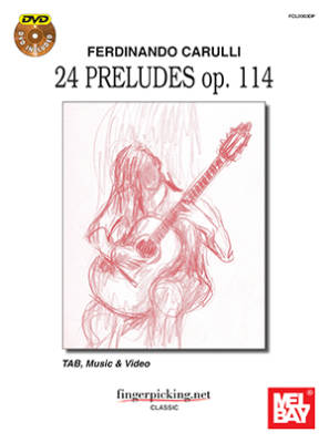 Mel Bay - Ferdinando Carulli: 24 Preludes Op. 114 - Brandoni - Classical Guitar TAB -  Book/DVD