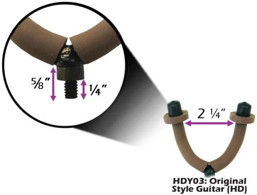 Fixed Angle 65 Degree Right Facing Guitar Hanger for Slatwall