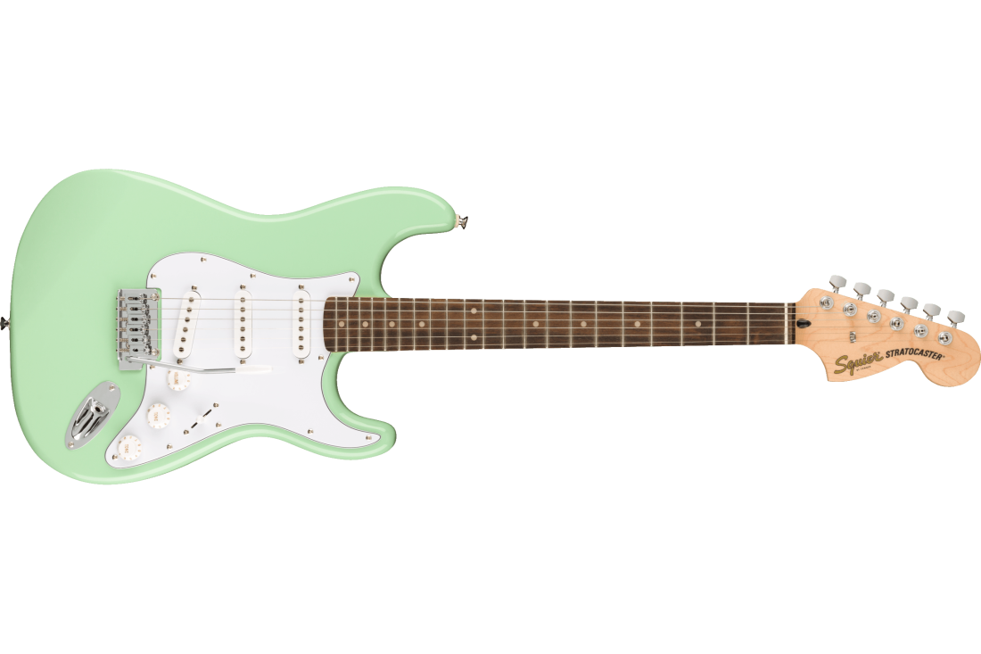 FSR Affinity Series Stratocaster, Laurel Fingerboard, White Pickguard - Surf Green