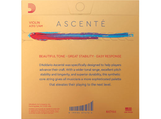 Ascente Medium Tension Violin String Set - 1/4