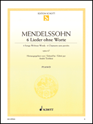 Six Songs Without Words Op. 67 - Mendelssohn/Terebesi - Piano - Book