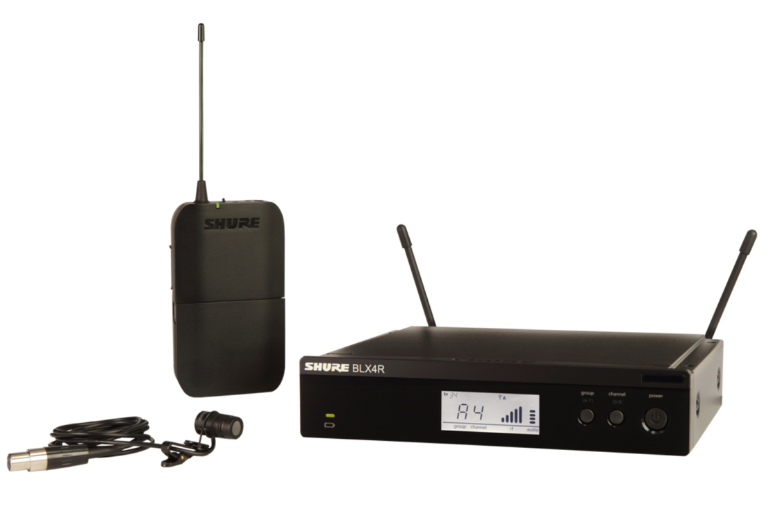 BLX14R/W85 Wireless Rack Mount Presenter System with Lavalier Microphone (H10: 542-572 MHz)